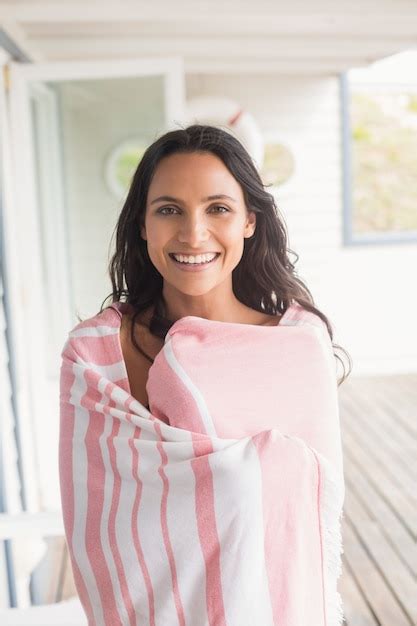 Premium Photo Beautiful Woman Wrapped In Towel