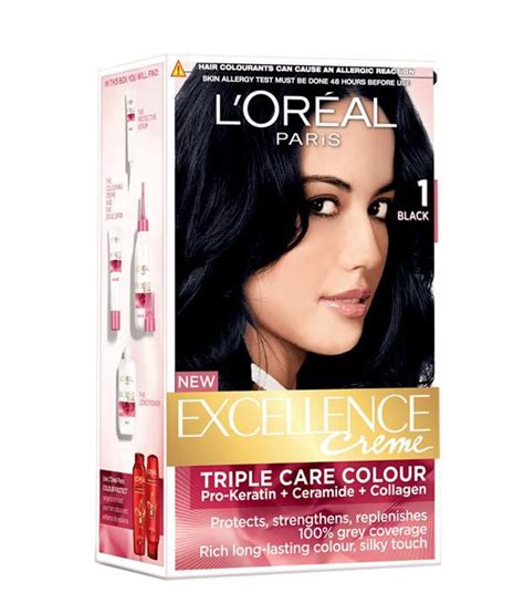 Buy hair dye that delivers exactly what you're looking for. Loreal Excellence Natural Black (No.1) Hair Color 172 ml ...