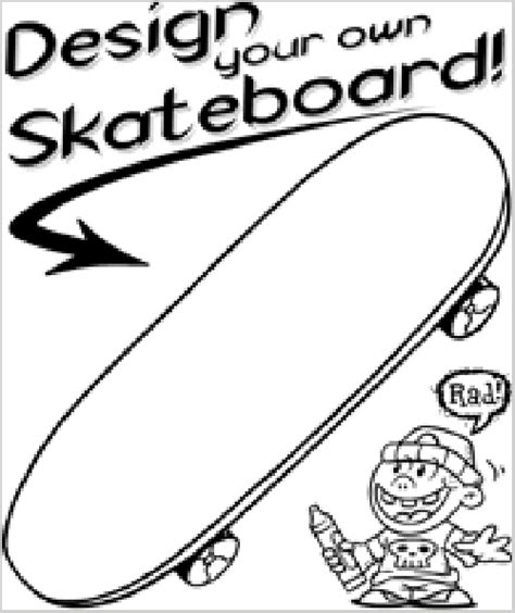 Dessin Skateboard Planche à Roulette 139302 Transport à Colorier