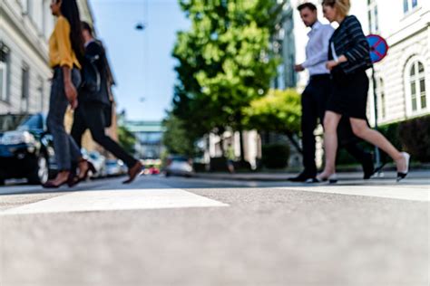 Business People Walking On Pedestrian Crossing Stock Photo Download