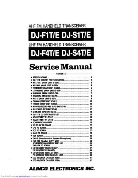 Manual Service Alinco Dj F1t