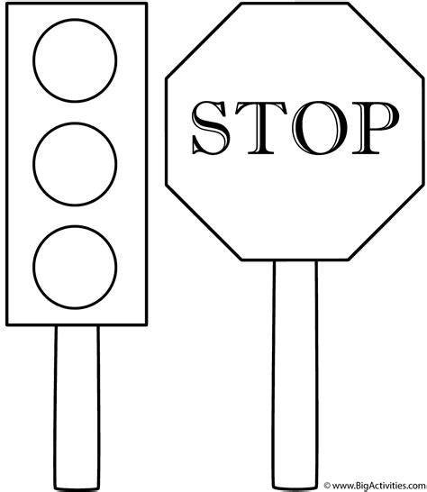 Traffic Signals Coloring Pages Learny Kids