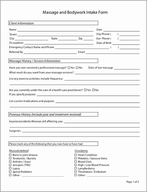 Counseling Intake Form Template