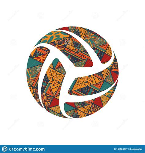 Volleyball Boho Symbol Stock Vector Illustration Of Design 146804347