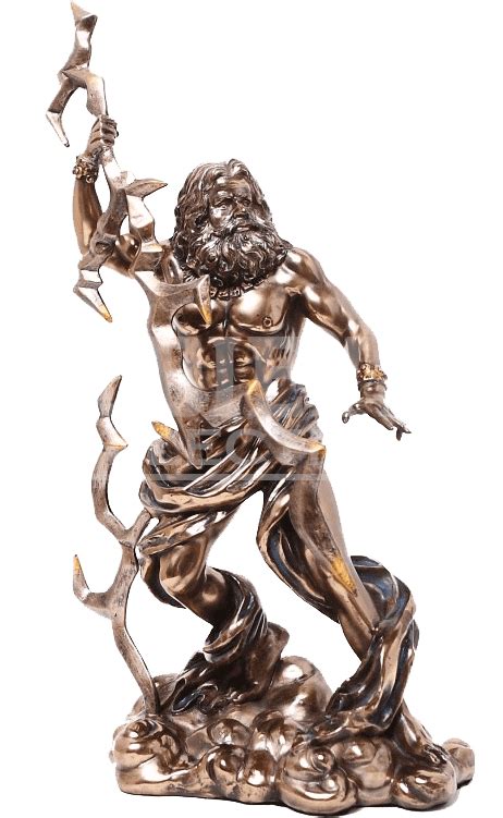 Download Transparent Bronze Wrathful Zeus Statue Zeus Collectibles
