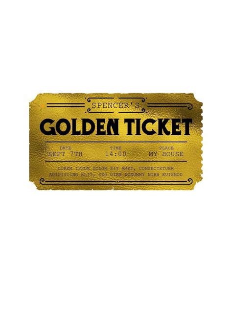 13 Editable Golden Ticket Templates Free Downloads Free Printable
