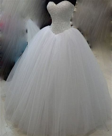 Startseite tv mein perfektes hochzeitskleid! Luxus Weiß Schwere Perlen Prinzessin Hochzeitskleid 2015 ...