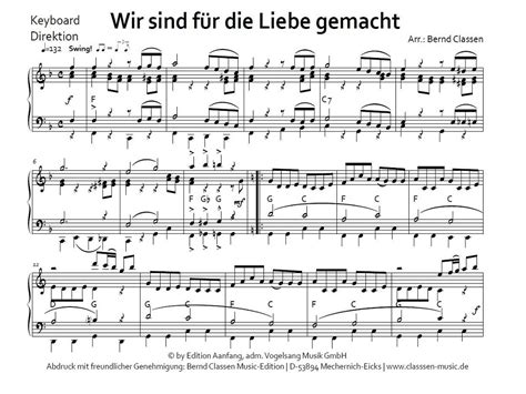 Siehst du viele davon, sind die klaviernoten nicht für anfänger geeignet. Wir sind für die Liebe gemacht für Blasorchester bei Classen-Music