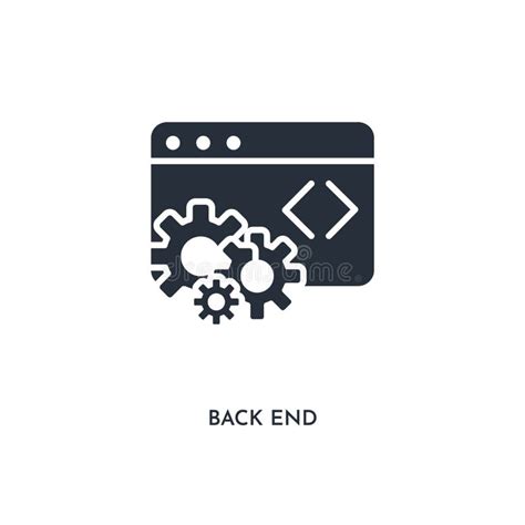Back End Icon Simple Element Illustration Isolated Trendy Filled Back