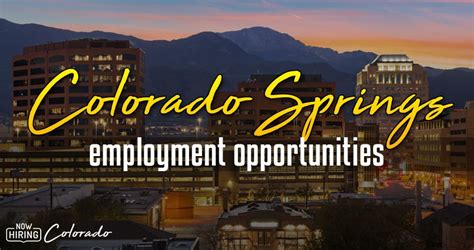 Find Jobs In Colorado Springs Now Hiring Colorado