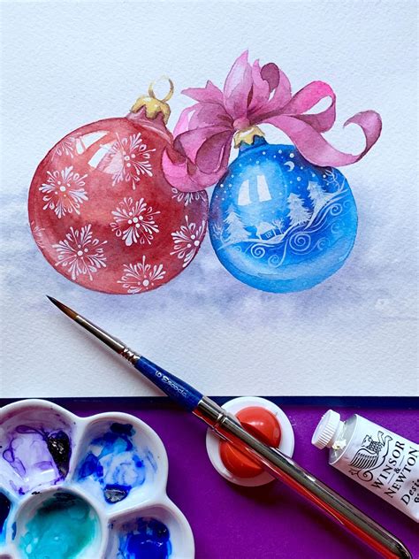 How To Watercolor Your Own Christmas Ornaments Craftsmumship