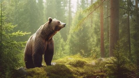 Premium Ai Image Siberian Brown Bear Hd K Wallpaper Background Stock