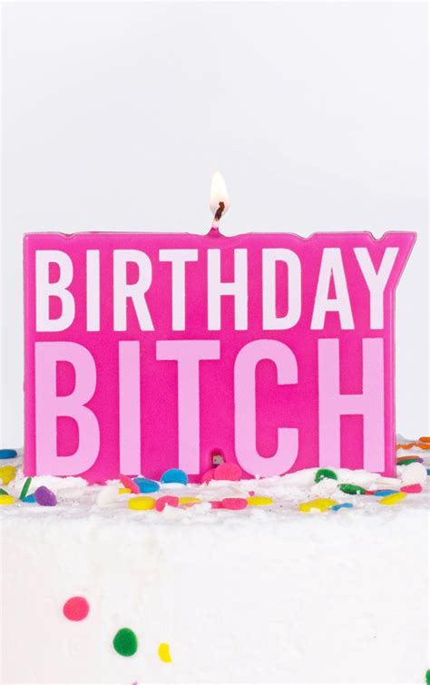 Ginger Ray Pink Birthday Bitch Cake Candle Prettylittlething