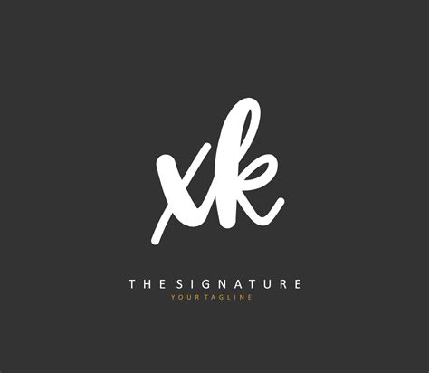 x k xk initial letter handwriting and signature logo a concept handwriting initial logo with