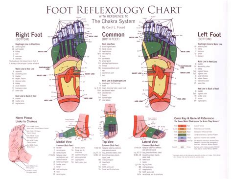 Foot Reflexology Chart With Reference To The Chakra System Healing