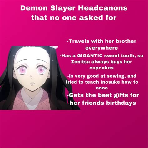 Nezuko Channn Slayer Anime Demon Headcanon