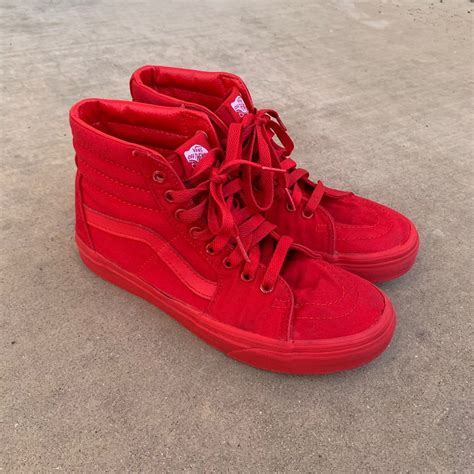 All Red Hi Top Vans Size Mens Condition Used There Is Slight