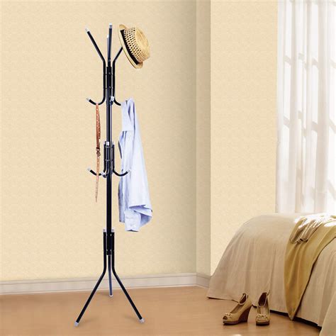 New 69 Hooks Stand Coat Rack Tree Hat Jacket Umbrella Cloth Hanger