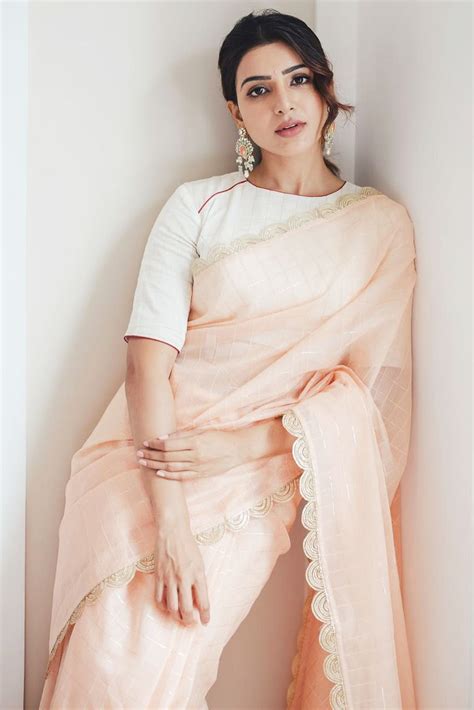 samantha akkineni s pastel pink sari is just the lightweight outfit you need for diwali vogue