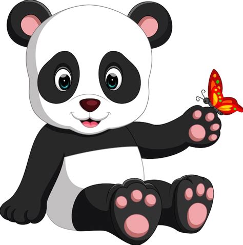 Dessin Animé De Bébé Panda Vecteur Premium
