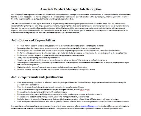 Property manager job description example. Associate Product Manager Job Description | Mous Syusa