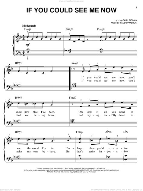 Sigman If You Could See Me Now Sheet Music For Piano Solo