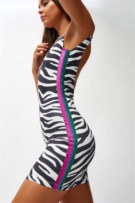 Zebra Print Square Neck Mini Dress Zebra Print Dress Mini Dress