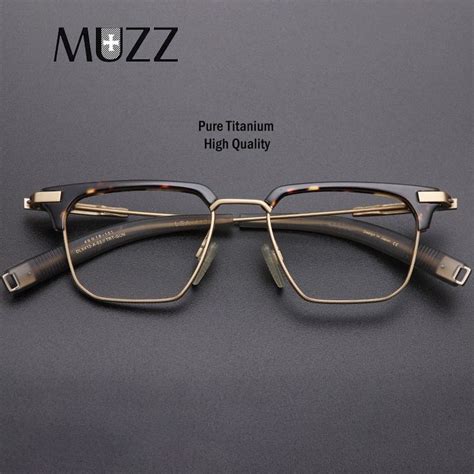 muzz men s full rim square titanium acetate frame eyeglasses 413 mens clear frame glasses