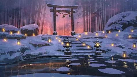 Torii Gate In Snow Live Wallpaper Wallpaperwaifu