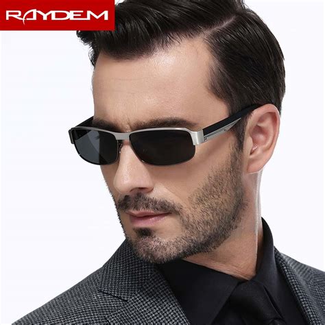 buy 2018 raydem polarized men sunglasses male oculos masculino alloy rectangle