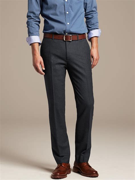 Banana Republic Tailored Slim Fit Flannel Dress Pant In Blue For Men