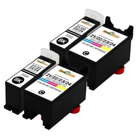 4pk Series 21 22 23 24 Black And Color Ink For Dell P513w P713w Printer