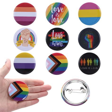 1pc Rainbow Gay Pins Tinplate Badge Lapel Denim Hat Brooches Collar Pin