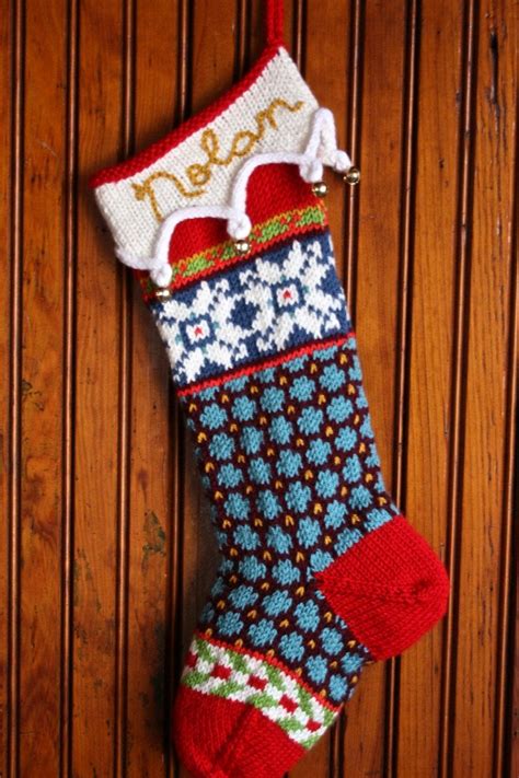 Personalized Hand Knit Fair Isle Christmas Stocking By Cherylknits