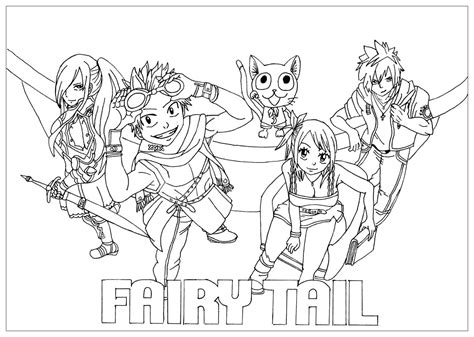 Happy Fairy Tail Coloring Pages Coloring Pages