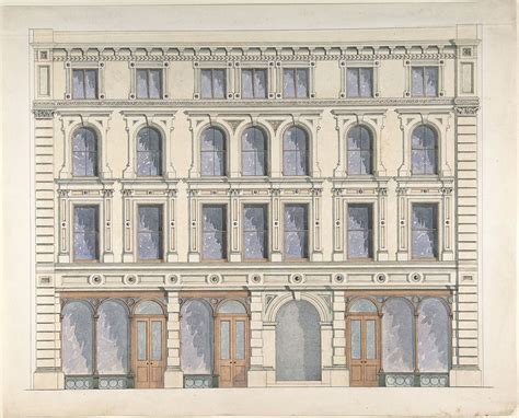 Anonymous British 19th Century Design For A City Building With