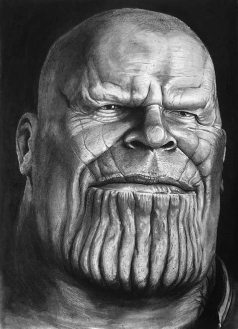 Thanos (charcoal on white paper) : drawing