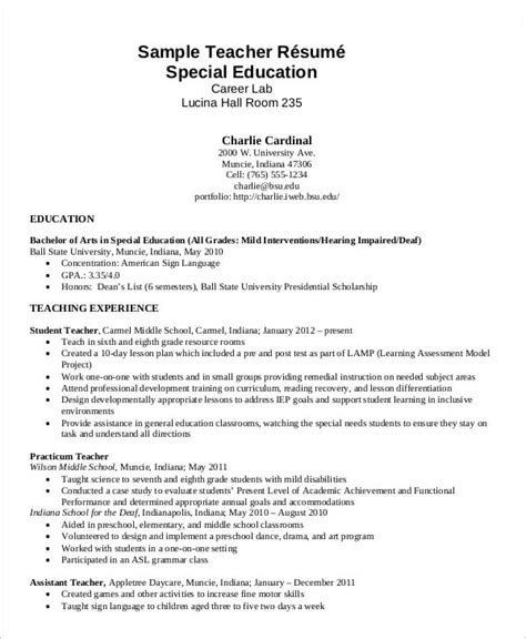 Special Education Resume Template