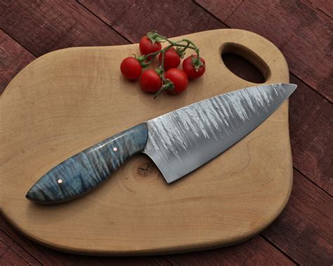 Custom 6 Inch Chefs Knife Blue Maple