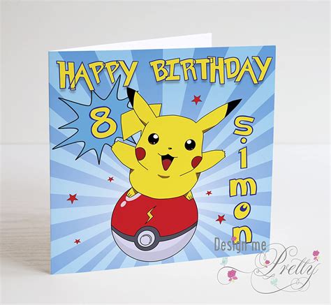 Pokemon Inspired Birthday Card Uk Handmade