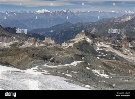 Glaciers And Snow At High Altitude On The Southern Slopes Of The Matterhorn Above Cervinia