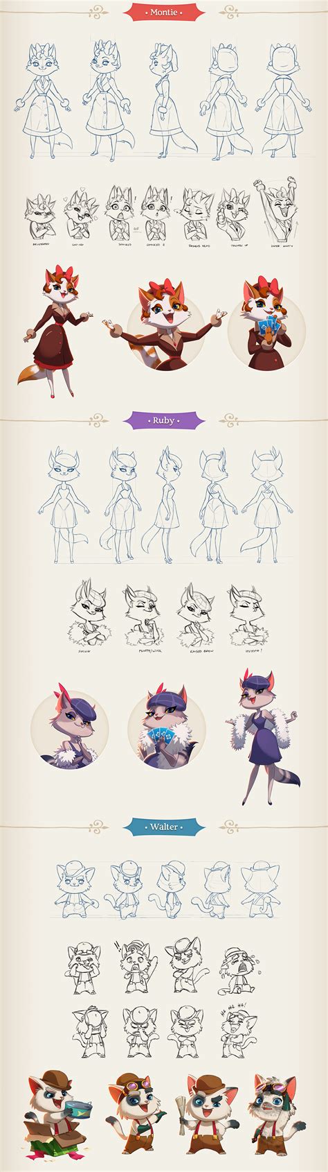 Shuffle Cats The Characters On Behance Animation Character Drawings Concept Art Characters