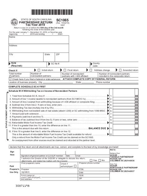 Sc1065 2019 2023 Form Fill Out And Sign Printable Pdf Template Signnow
