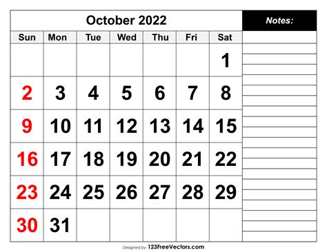 Free October 2022 Printable Calendar