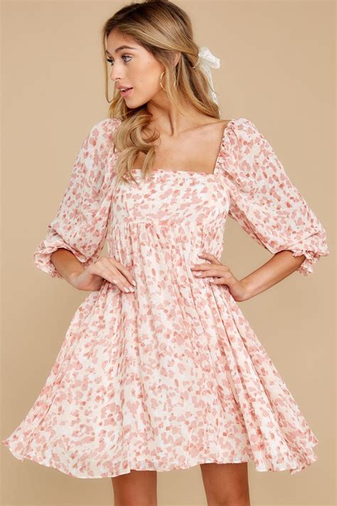 27 Peach And Blush Wedding Dresses You Must See Wedding Forward Pink Floral Print Dress Pink
