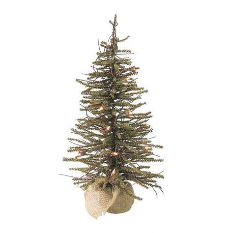 18 Pre Lit Warsaw Twig Artificial Christmas Tree With Burlap Base