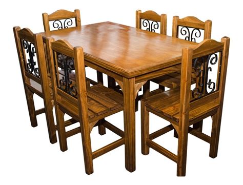 Elegante conjunto de mesa y sillas de comedor, perfecto para terminar de vestir y amueblar el salón comedor. Juego Comedor En Madera Maciza Mesa Y 6 Sillas Original ...