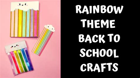 Back To School Diy Rainbow Notebook Bookmark And Pencil Holder Diy