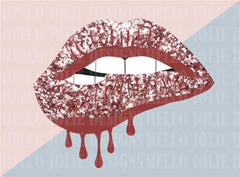 Glitter Dripping Lips Png Gold Dripping Lips Png Drip Lip Etsy