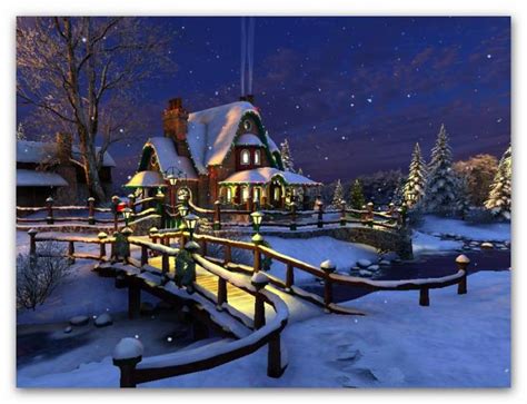 Free Download Pictures 3d Snowy Cottages Screensaver Animated